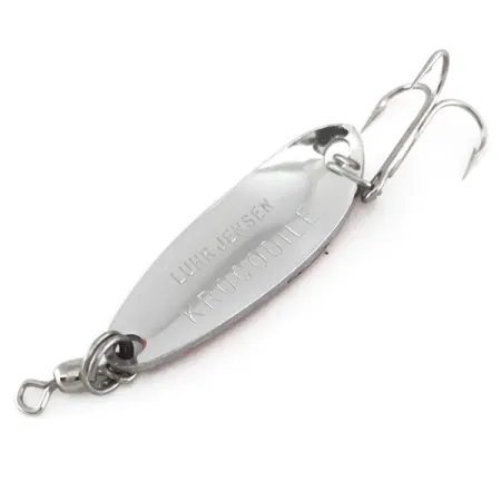 Luhr Jensen Krocodile, 1/3oz Hammered Nickel / Red fishing spoon #7869