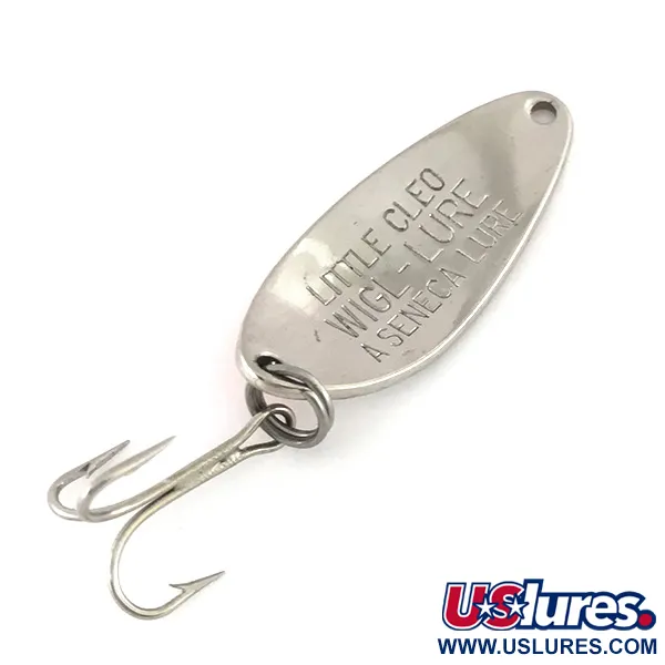 Vintage Seneca Little Cleo, 1/4oz Nickel / Orange fishing spoon #7874