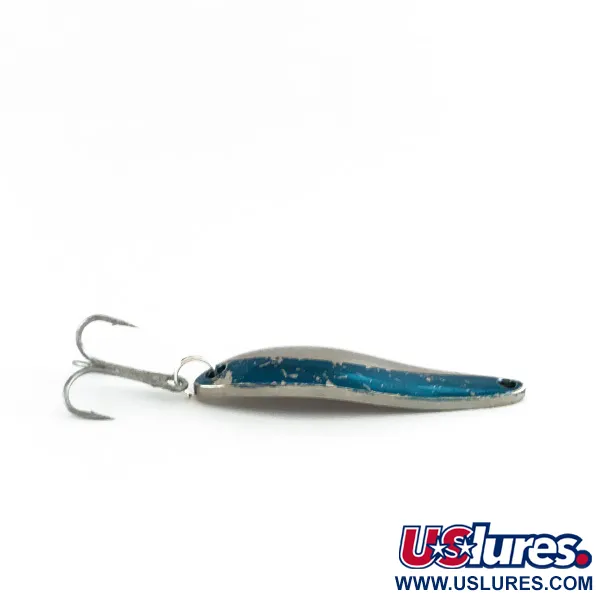 Vintage Acme Fiord Spoon Jr, 1/4oz Nickel / Blue fishing spoon #7875
