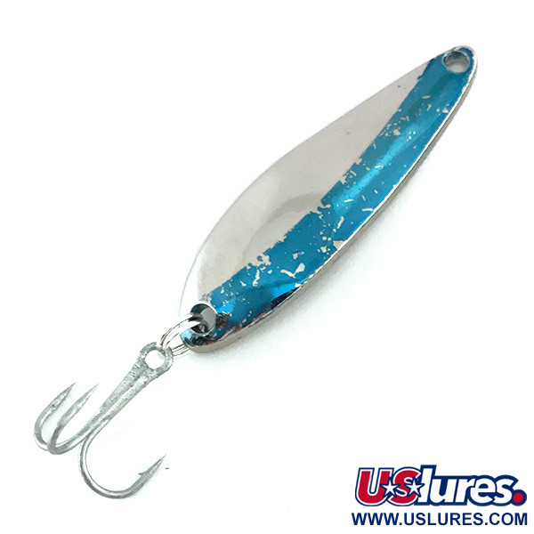 Vintage  Acme Fiord Spoon Jr, 1/4oz Nickel / Blue fishing spoon #7875