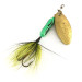 Vintage  Yakima Bait Worden’s Original Rooster Tail, 1/8oz Gold / Green spinning lure #7883