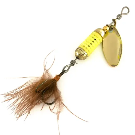 Vintage Berkley scent vent UV, 3/32oz Fluorescent Yellow UV Glow in UV light, Fluorescent spinning lure #7886