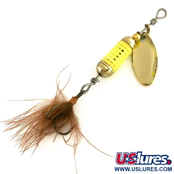 Vintage Berkley scent vent UV, 3/32oz Fluorescent Yellow UV Glow in UV light, Fluorescent spinning lure #7886