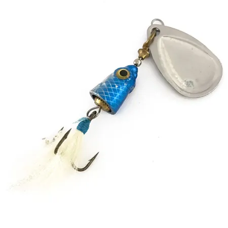 Vintage Blue Fox Vibrax Shallow, 3/16oz Rainbow Blue spinning lure #7890