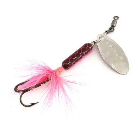 Vintage Luhr Jensen Bang Tail 2, 3/16oz Nickel / Pink spinning lure #7893