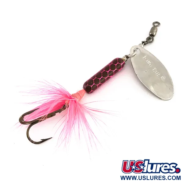 Vintage  Luhr Jensen Bang Tail 2, 3/16oz Nickel / Pink spinning lure #7893