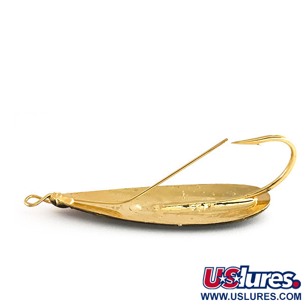 Vintage   Weedless Bass Pro Shops Real Image Lazer Eye , 2/5oz Gold fishing spoon #7905