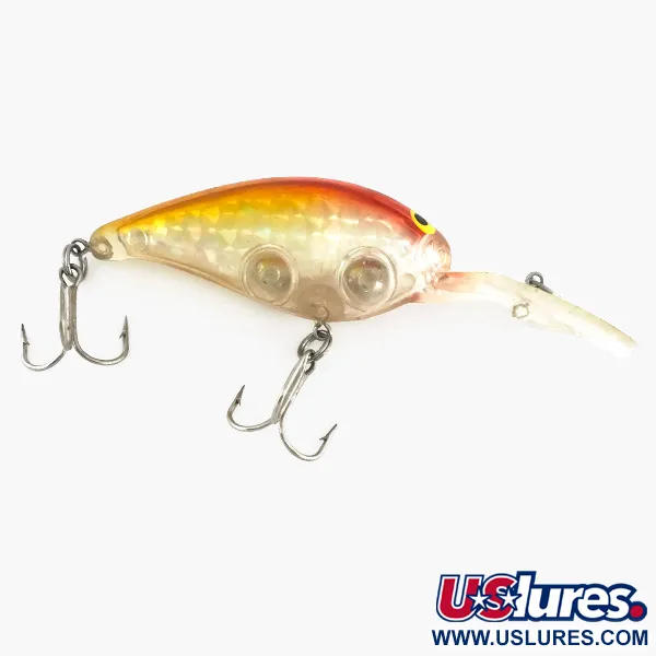 Vintage Norman Deep Little N, 3/5oz Transparent / Golden Hologram fishing lure #7922