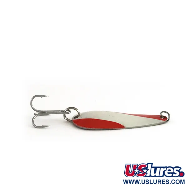   Nebco FlashBait 2662, 1/4oz Red / White / Nickel fishing spoon #7932
