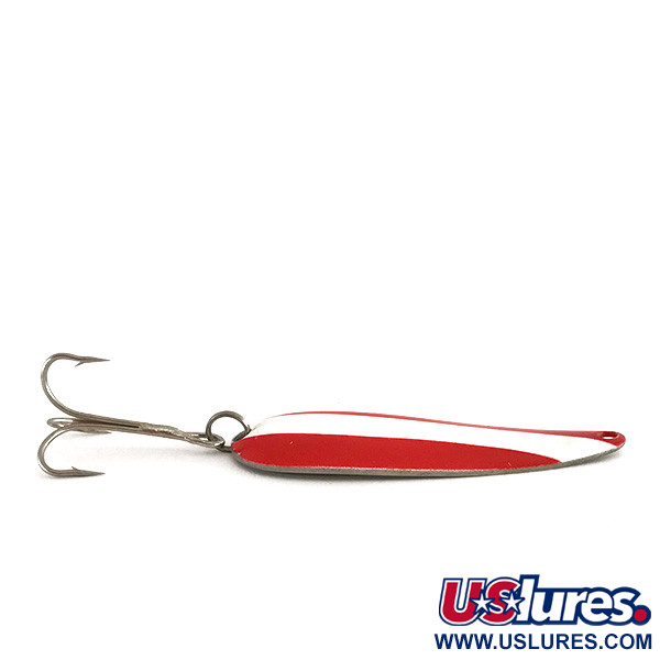 Vintage  Worth Chippewa Steel Spoon, 1/2oz Red / White / Nickel fishing spoon #7934
