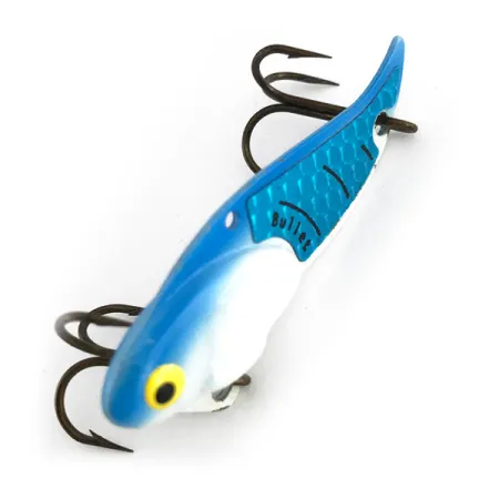 Vintage Bullet Bait Bullet Blade, 1/3oz White / Blue fishing spoon #7936