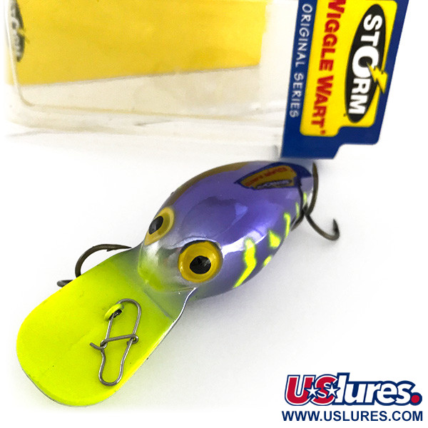  Storm Wiggle Wart, 2/5oz Purple / Fluorescent Yellow fishing lure #7944