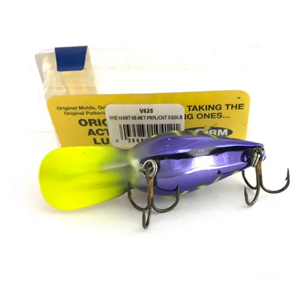 Storm Wiggle Wart, 2/5oz Purple / Fluorescent Yellow fishing lure #7944