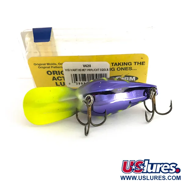 Storm Wiggle Wart, 2/5oz Purple / Fluorescent Yellow fishing lure #7944