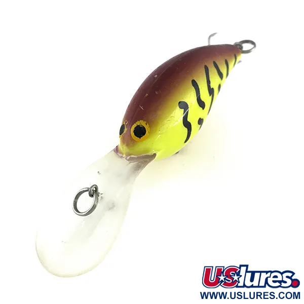 Vintage Norman Deep Little N , 1/2oz Yellow Tiger fishing lure #7985