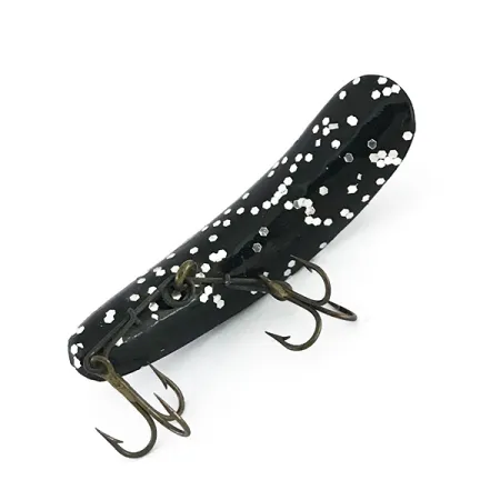 Vintage Yakima Bait FlatFish F7, 1/8oz Black / Glitter Silver fishing lure #7994
