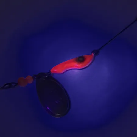 Vintage Erie Dearie Walleye Killer UV, 2/5oz Nickel spinning lure #8008