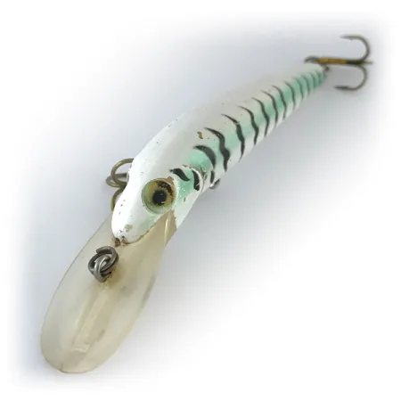 Vintage Producers Barramundi Mauler, 1/4oz White / Black / Green Stripe fishing lure #8010