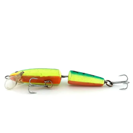 Vintage Rapala Jointed J-7 UV, 1/8oz Fire Tiger fishing lure #8011