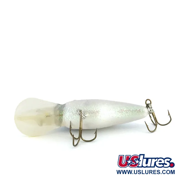 Vintage   Strike King 4XD, 1/3oz White / Light Blue / Green Glitter  fishing lure #8017