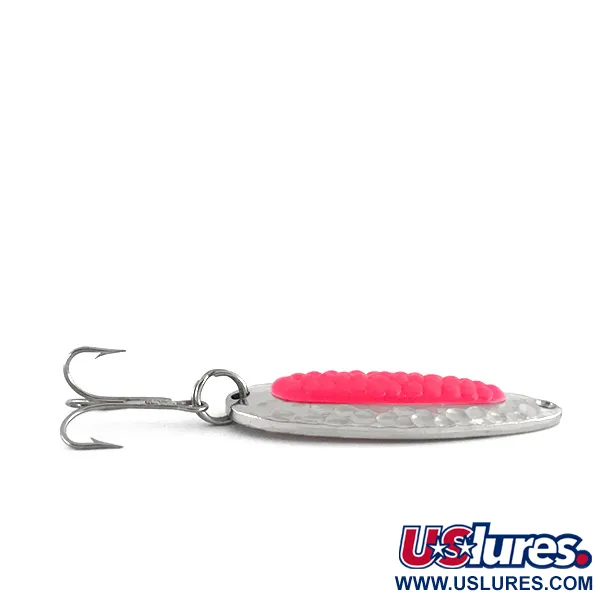 Vintage   Blue Fox Pixee UV, 1/4oz Hammered Nickel / Pink fishing spoon #8022
