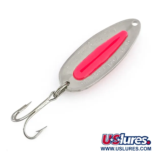 Vintage   Blue Fox Pixee UV, 1/4oz Hammered Nickel / Pink fishing spoon #8022