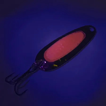 Vintage Blue Fox Pixee UV, 3/16oz Hammered Nickel / Pink fishing spoon #8023