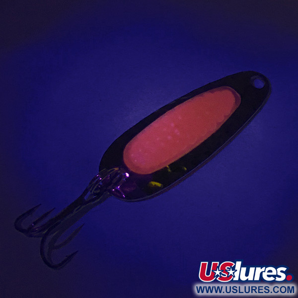 Vintage   Blue Fox Pixee UV, 3/16oz Hammered Nickel / Pink fishing spoon #8023