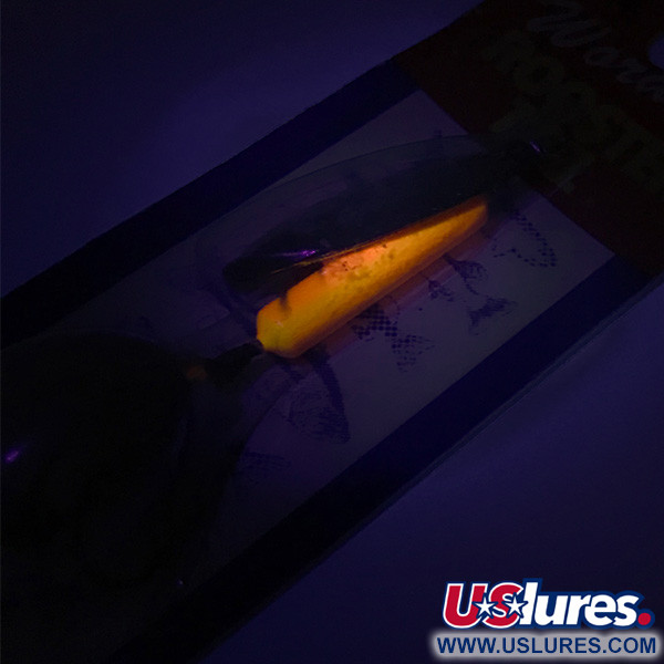  Yakima Bait Worden’s Original Rooster Tail UV, 2/5oz Gold / Orange UV Glow in UV light, Fluorescent spinning lure #8030