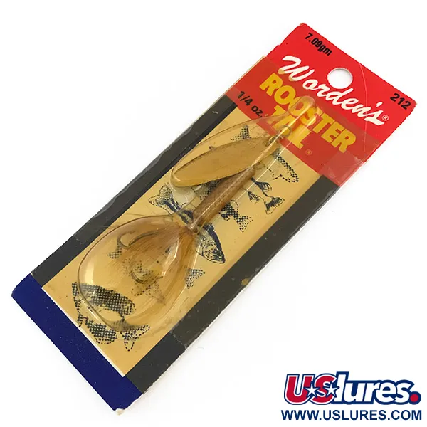 Yakima Bait Worden’s Original Rooster Tail, 1/4oz Gold / Brown spinning lure #8031