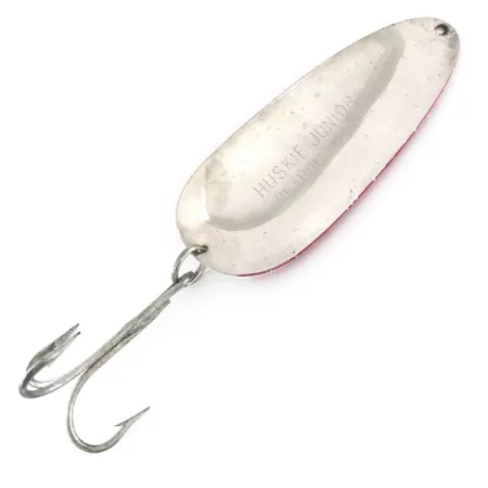 Vintage Eppinger Dardevle Huskie Junior, 2oz Red / White / Nickel fishing spoon #8037