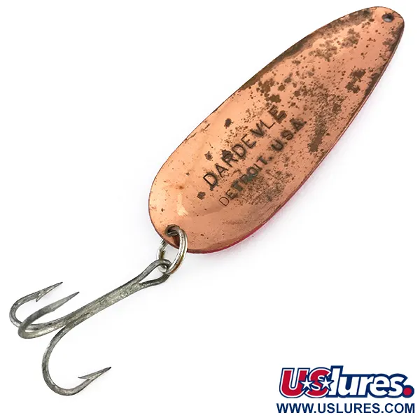 Vintage  Eppinger Dardevle, 1oz Red / White / Copper fishing spoon #8038