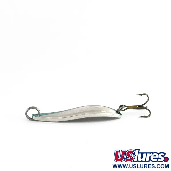 Vintage  Acme Fiord Spoon, 1/4oz Nickel / Green fishing spoon #8044