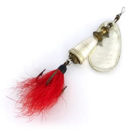 Vintage Blue Fox Super Vibrax 2 Foxtail, 3/16oz Silver spinning lure #8046