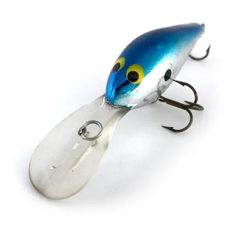 Vintage Norman DD 14, 3/5oz Mirror Silver / Light Blue fishing lure #8050