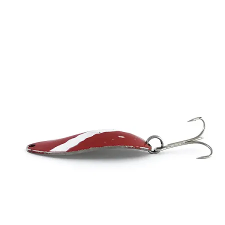 Vintage Acme Little Cleo (Hula Girl), 1/2oz Red / White / Nickel fishing spoon #8087