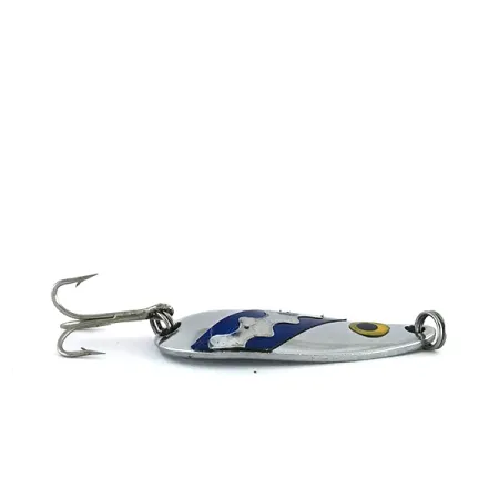 Vintage Moriyama, 1/4oz Nickel / Blue fishing spoon #8088
