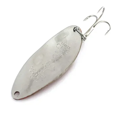 Vintage Seneca Little Cleo (Hula Girl), 2/3oz Red / White / Nickel fishing spoon #8089