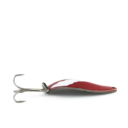 Vintage Seneca Little Cleo (Hula Girl), 2/3oz Red / White / Nickel fishing spoon #8089