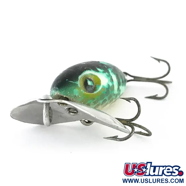 Vintage   Fred Arbogast Jitterbug v, 1/4oz Green fishing lure #8102