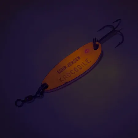 Luhr Jensen Krocodile UV, 1/3oz Red / Rainbow Hologram fishing spoon #8116
