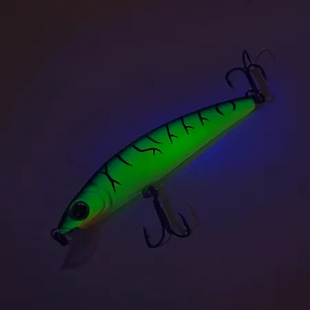 Vintage Cotton Cordell 3.5 Minnow RLM510 UV, 1/4oz Green Tiger fishing lure #8127