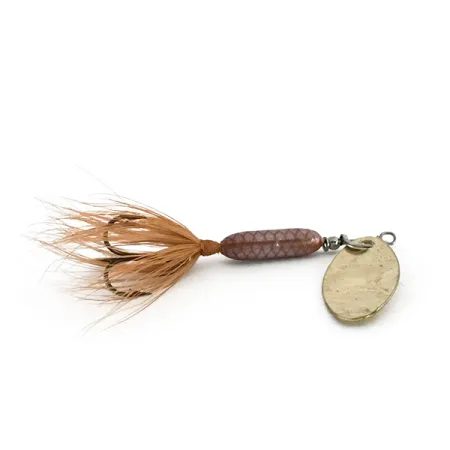 Vintage Yakima Bait Worden’s Original Rooster Tail, 3/32oz Gold / Brown spinning lure #8145