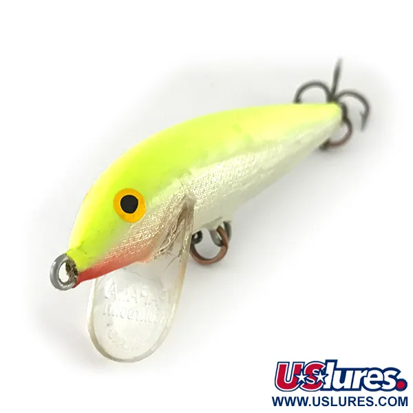 Vintage Rapala Countdown UV, 1/4oz Chartreuse fishing lure #8205