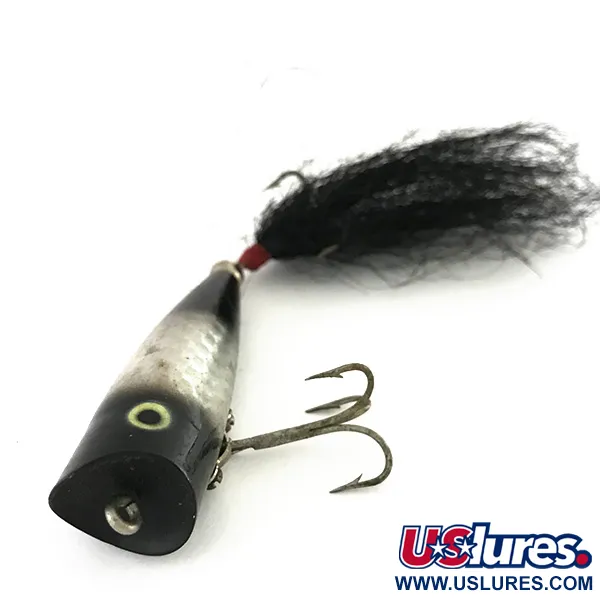 Vintage   Heddon Tiny Chugger, 1/3oz Black / Rainbow fishing lure #8210