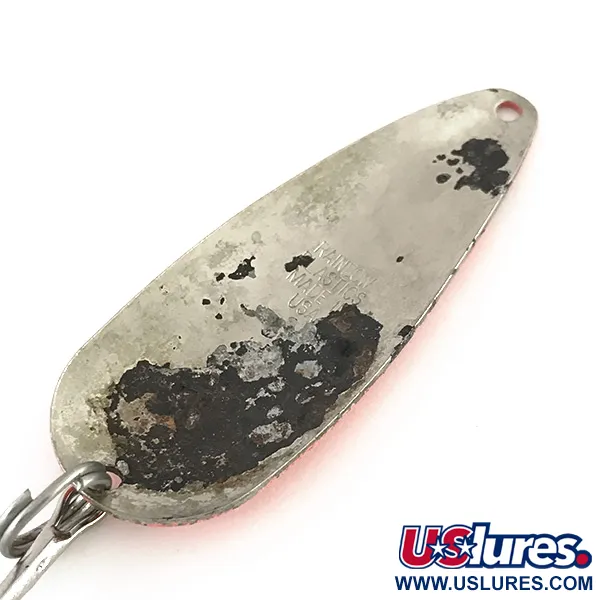 Vintage   Rainbow Plastics, 3/5oz Nickel / Pink fishing spoon #8212