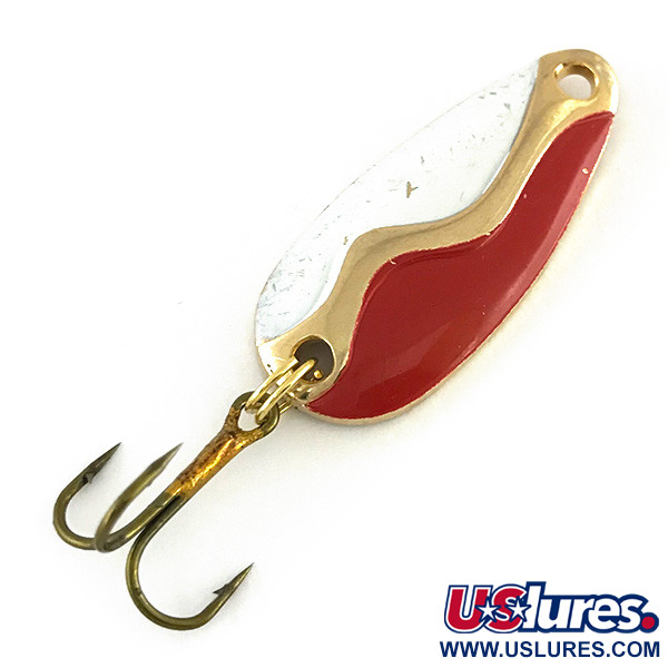 Vintage  Acme Kamlooper Junior​, 1/4oz Red / White / Gold fishing spoon #8216