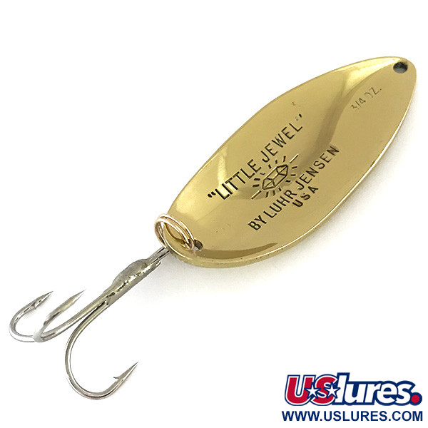 Vintage  Luhr Jensen Little Jewel, 3/4oz Gold / Blue fishing spoon #8218