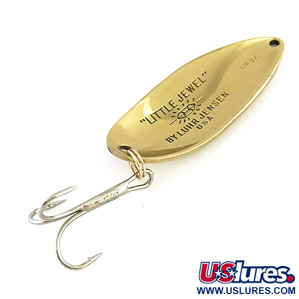 Vintage  Luhr Jensen Little Jewel, 3/4oz Gold / Red fishing spoon #8219
