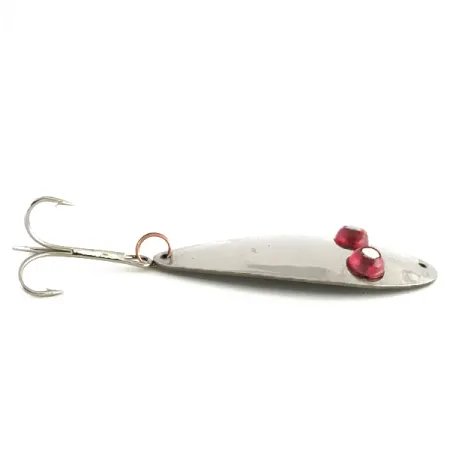 Vintage Paul Bunyan Flash eye spoon, 3/5oz Nickel / Red Eyes fishing spoon #8229